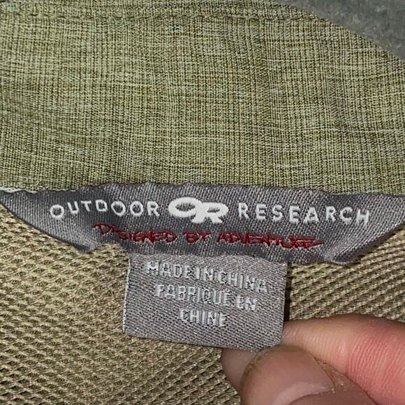 Outdoor Research UPF 50+ Nylon Hiking Shirt Olive Green Men’s L Quick-Dry Advent - Picture 8 of 9